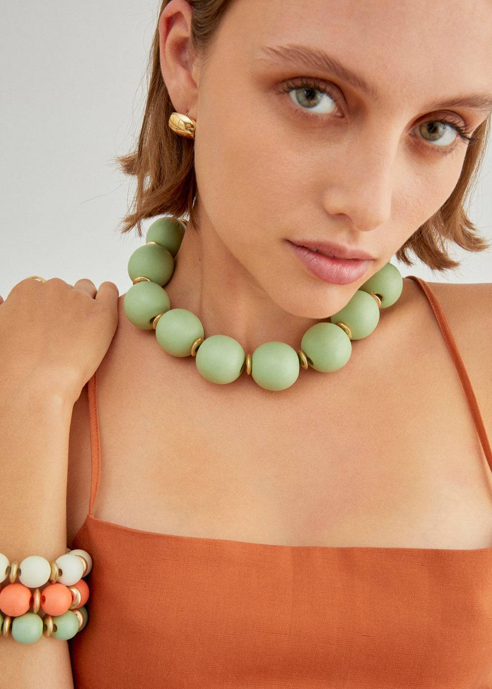 Nalí ITHACA NECKLACE W/ WOOD BEADS + COLORS Saldi Di Fabbrica