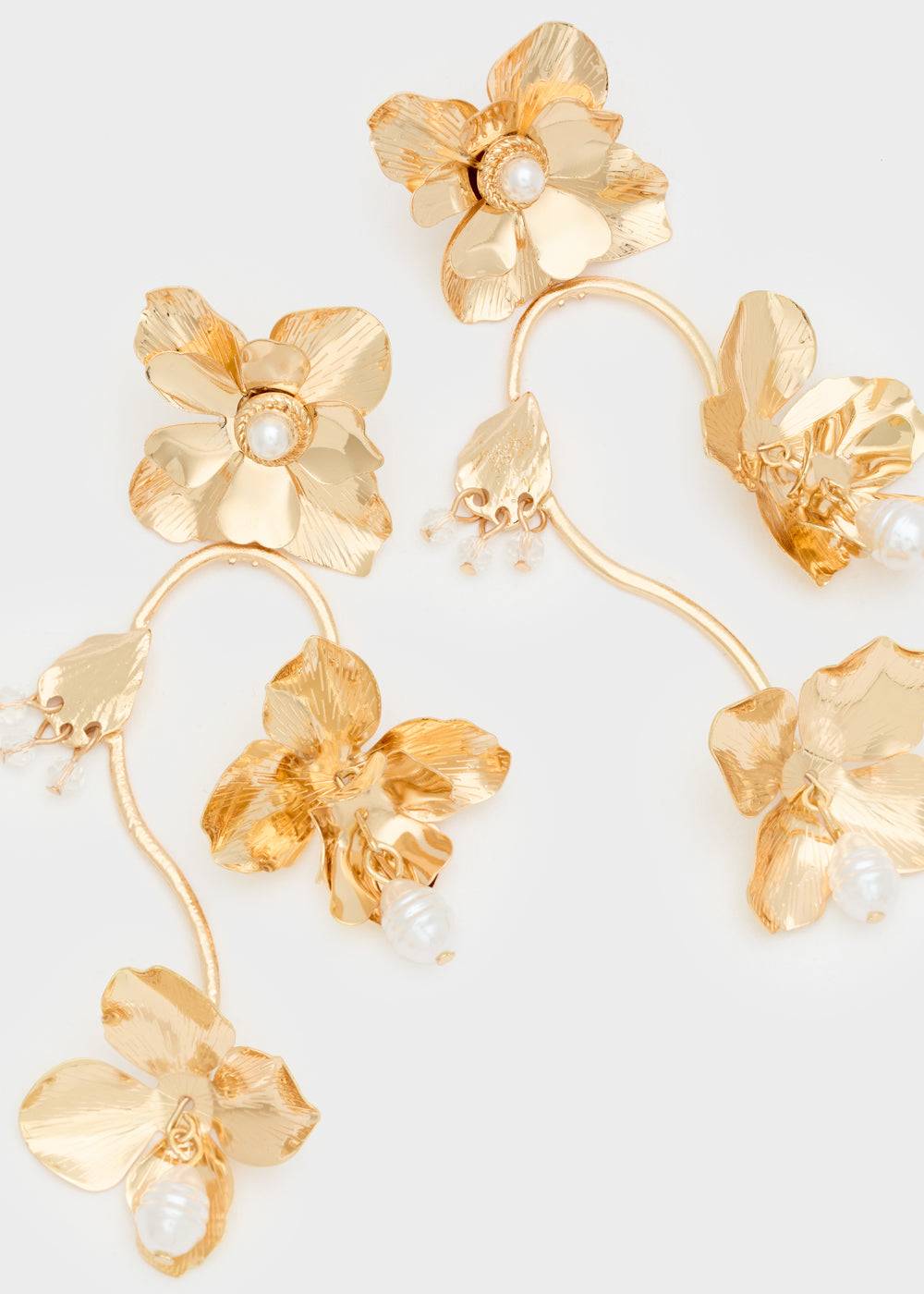 Nalí LONG EARRINGS W/ STEAM + FLOWERS Prezzo di fabbrica