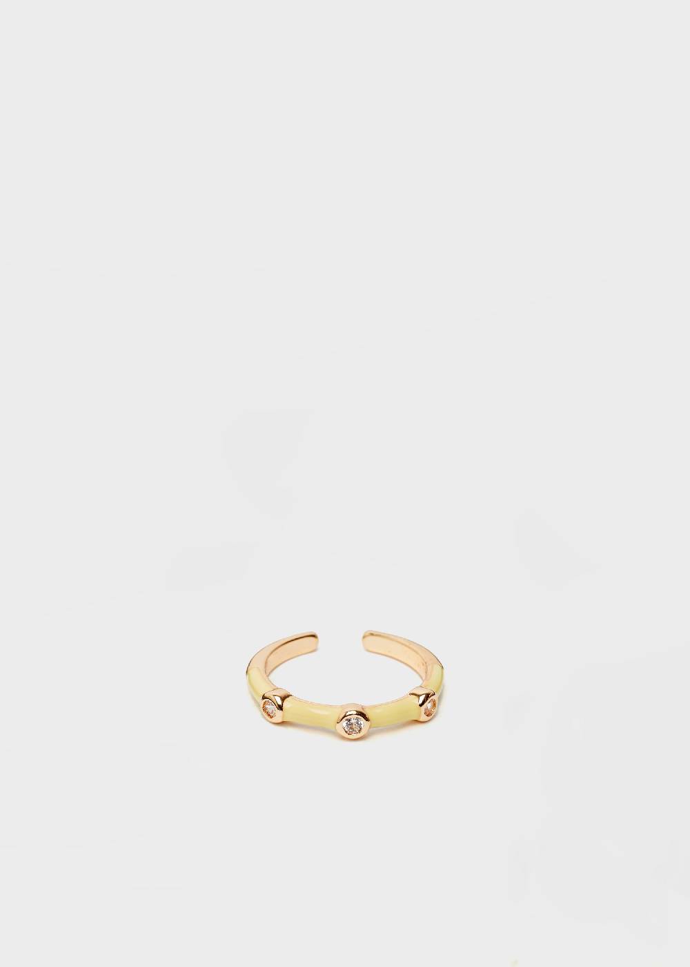 Nalí DEVON ENAMEL RING YELLOW WITH ZIRCONS Comprare a buon mercato