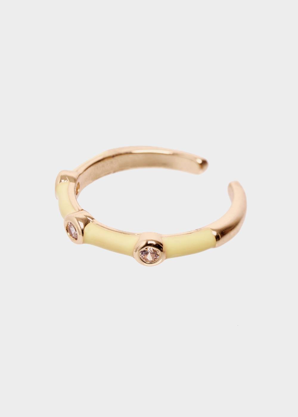 Nalí DEVON ENAMEL RING YELLOW WITH ZIRCONS Comprare a buon mercato