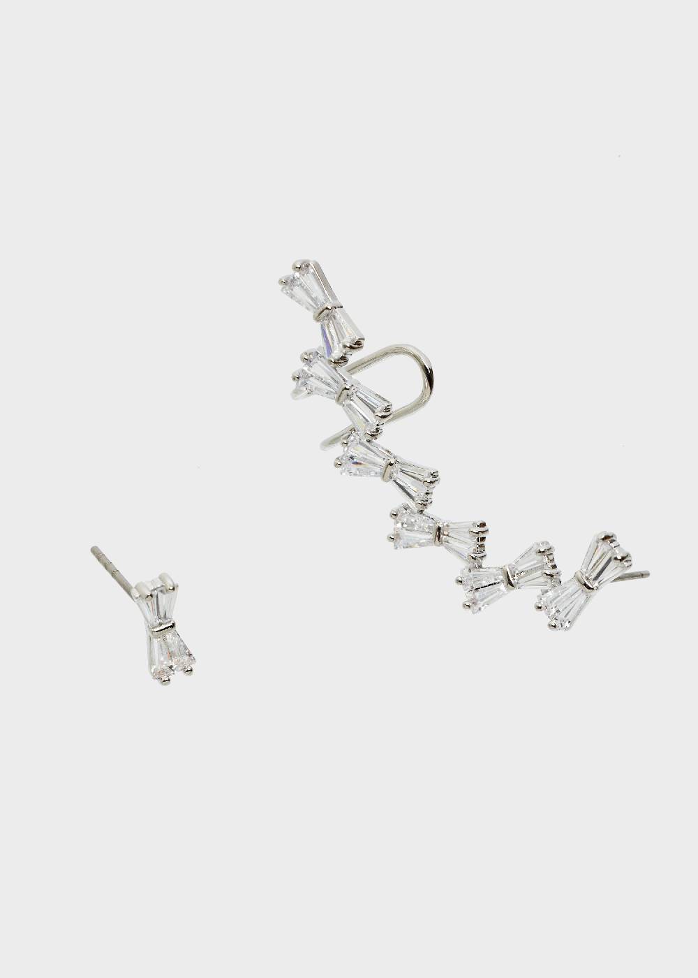Nalí FRAN EARCUFF SET IN SILVER W/ ZIRCONS Offerta esclusiva