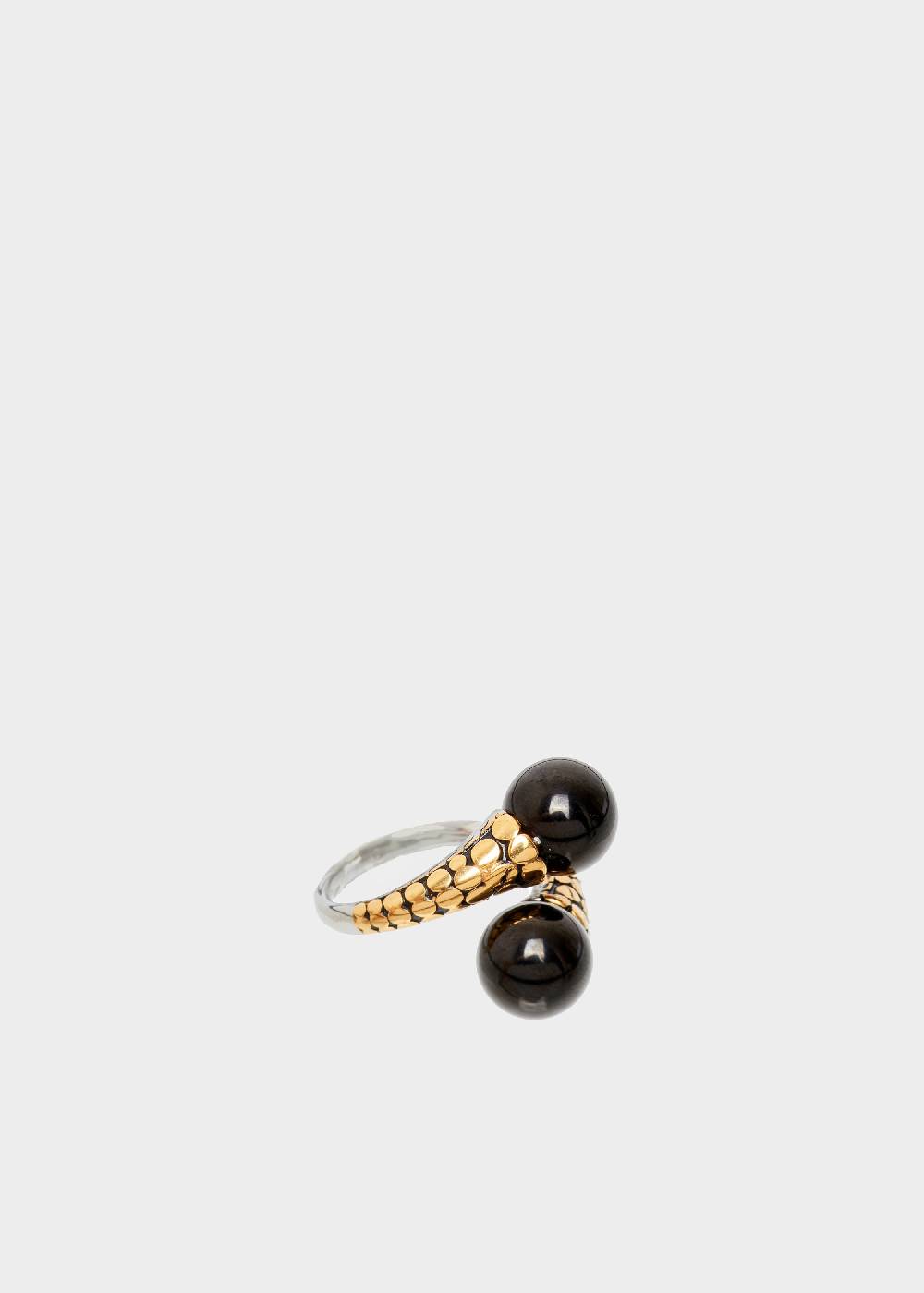 Nalí STAIN. STEEL RING WITH SILVER PEARLS Cyber Monday
