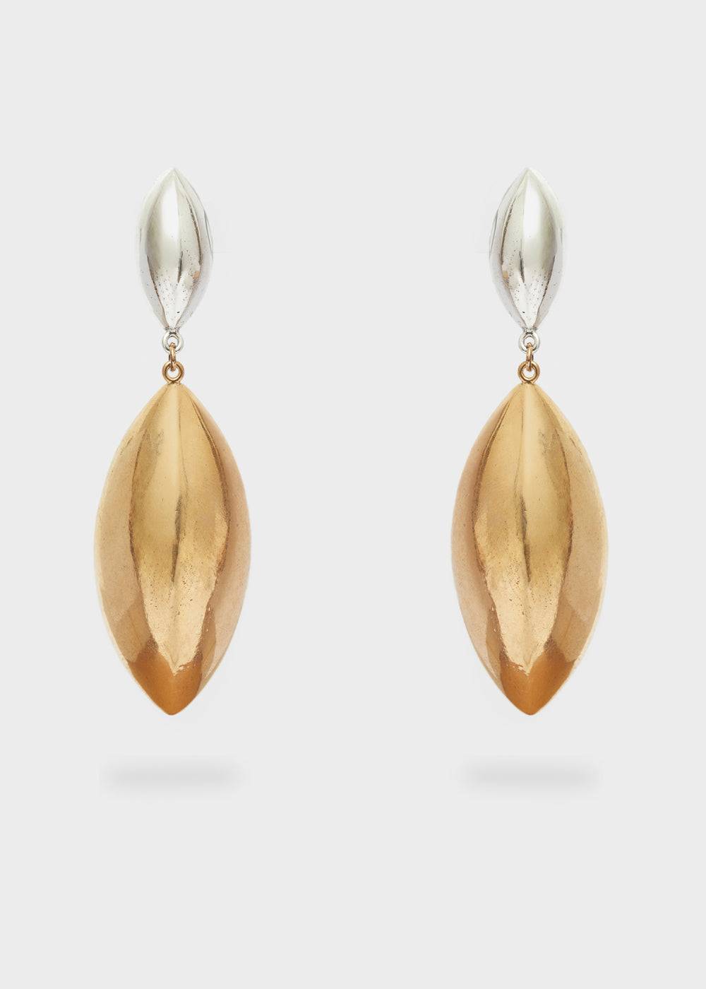 Nalí DUNE PENDANT EARRINGS IN SILVER+GOLD Offerta Giorno del Papà