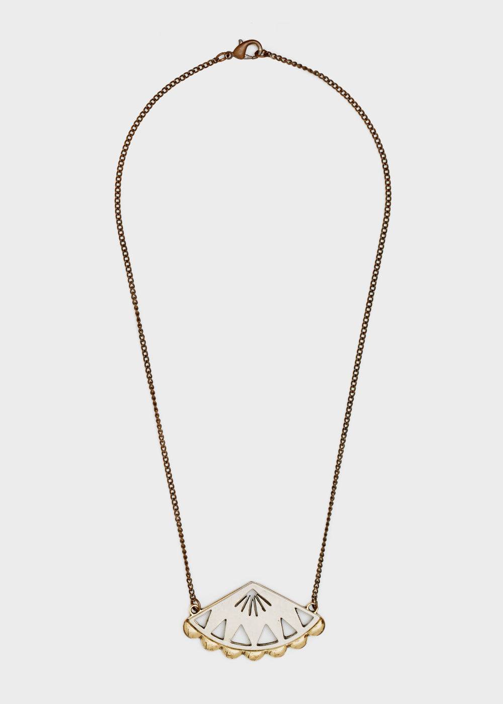 Nalí FAN THIN NECKLACE W/ PENDANT SILVER+GOLD Offerte esclusive