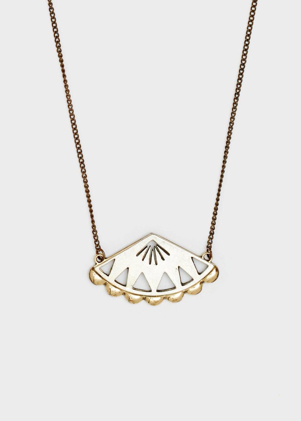 Nalí FAN THIN NECKLACE W/ PENDANT SILVER+GOLD Offerte esclusive