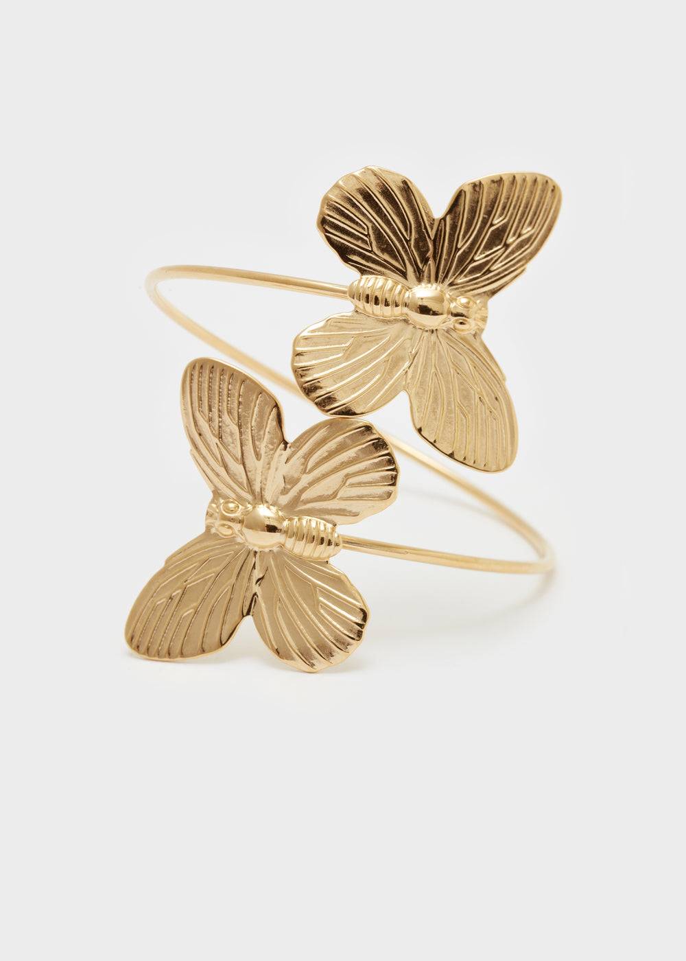 Nalí BRACELET W/ BUTTERFLIES S.STEEL GOLD Nuovi prodotti