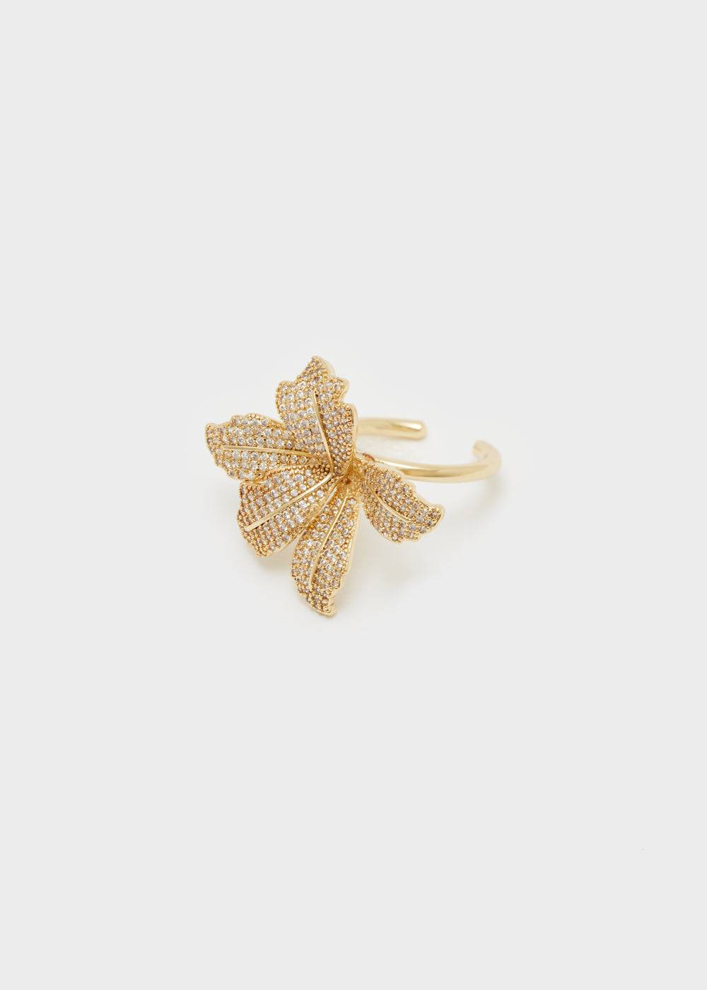 Nalí MISS GOLD RING W/ FLOWERS+STONES Offerte speciali