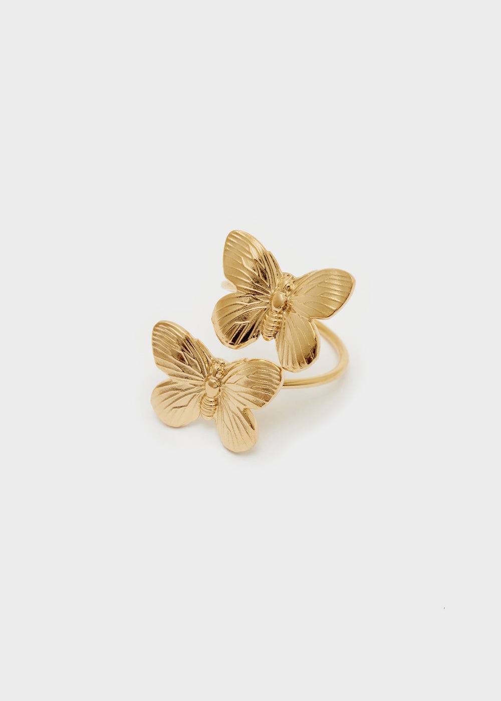 Nalí TWO BUTTERFLIES RING S.STEEL GOLD Sconti VIP