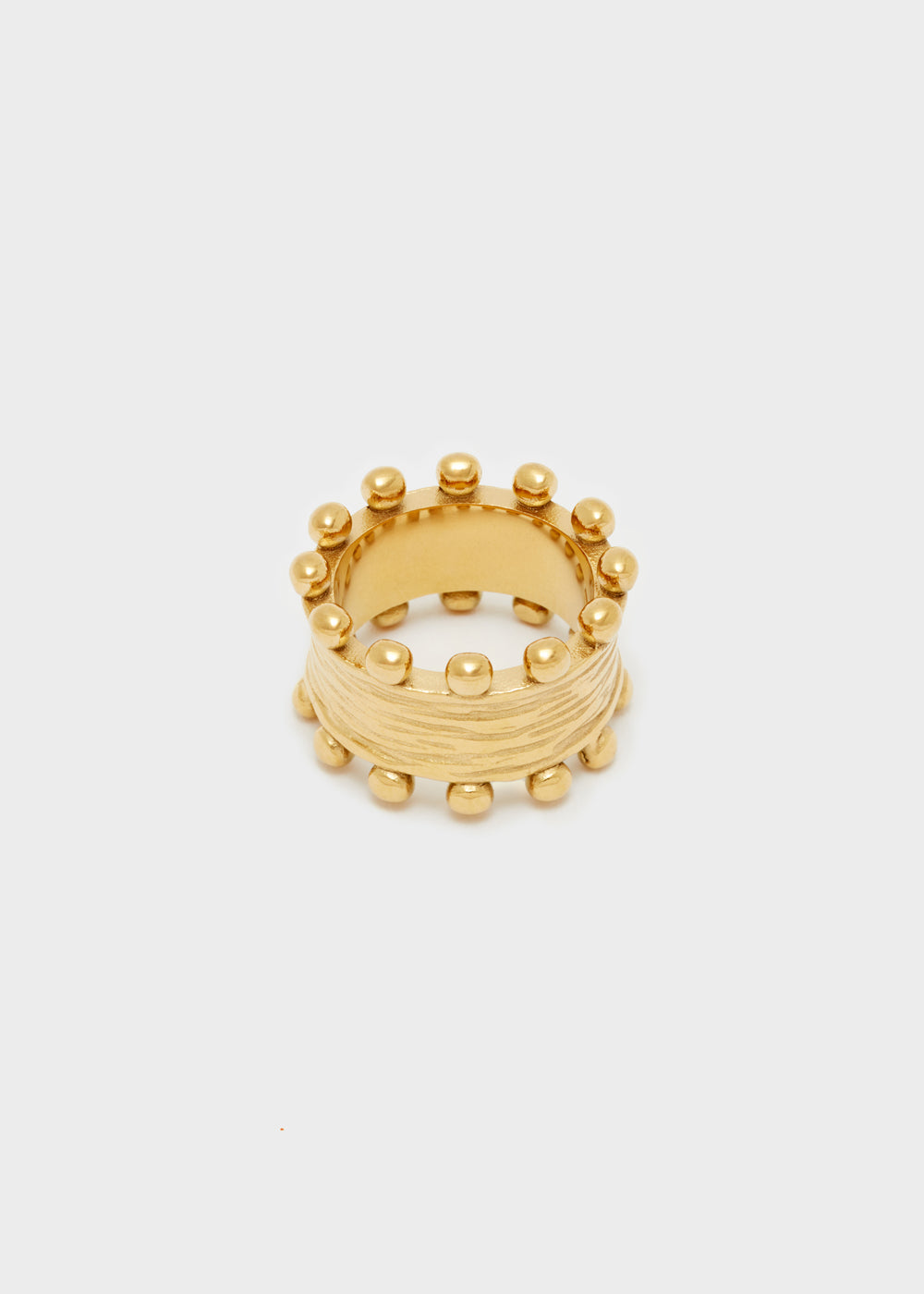 Nalí GOLD RING IN S.STEEL W/ SPHERES Super Saving Price