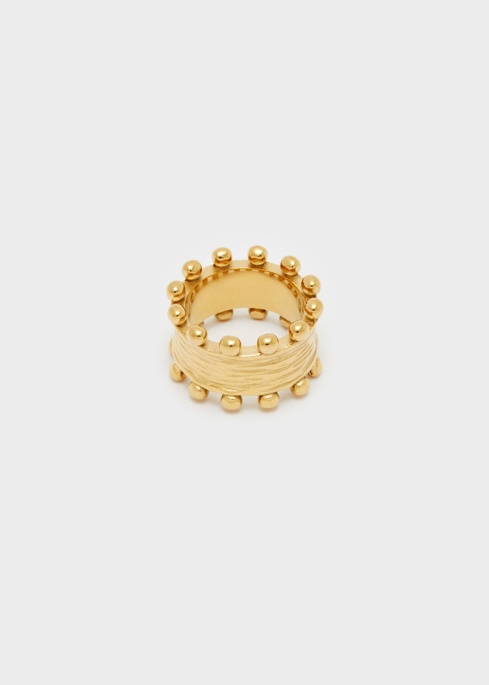 Nalí GOLD RING IN S.STEEL W/ SPHERES Super Saving Price