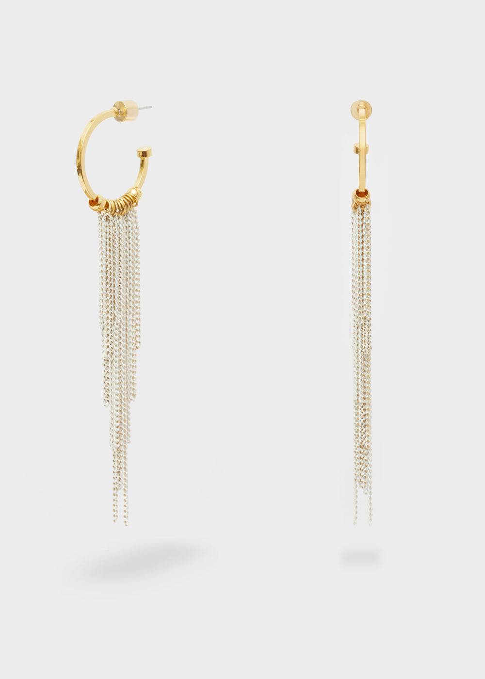 Nalí HOOP GOLD EARRINGS WITH LONG FRINGES Fino al 65% di sconto