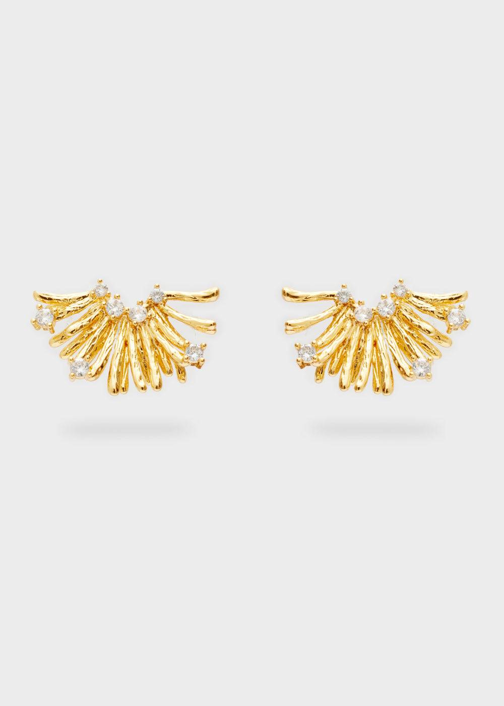 Nalí MIMI LOBE EARRINGS W/ CLEAR ZIRCONS Sostegno trimestrale