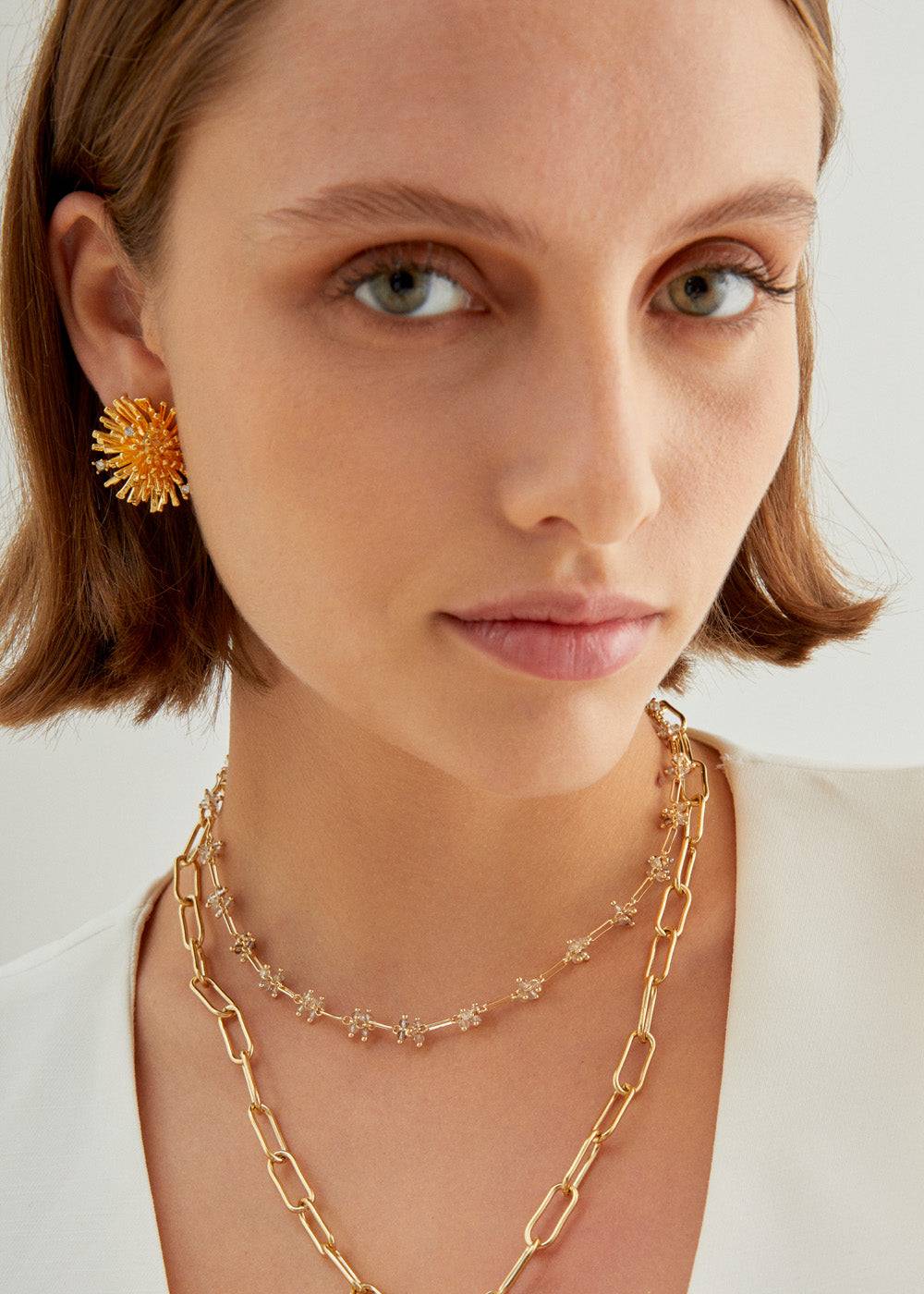 Nalí GINA LOBE EARRINGS IN GOLD WITH STONES Fino al 55% di sconto