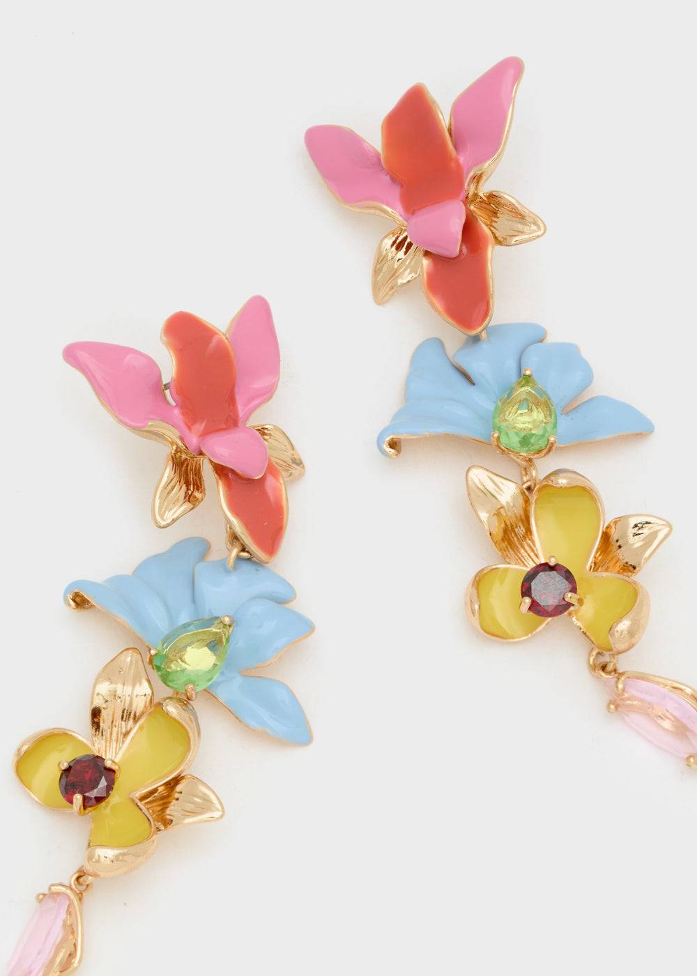 Nalí LONG EARRINGS W/ ENAMEL MULTI FLOWERS Promozione
