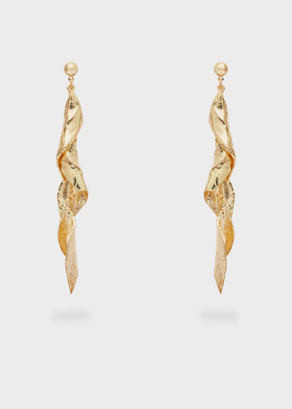 Nalí GOLD PENDANT LEAF EARRINGS Acquista Ora