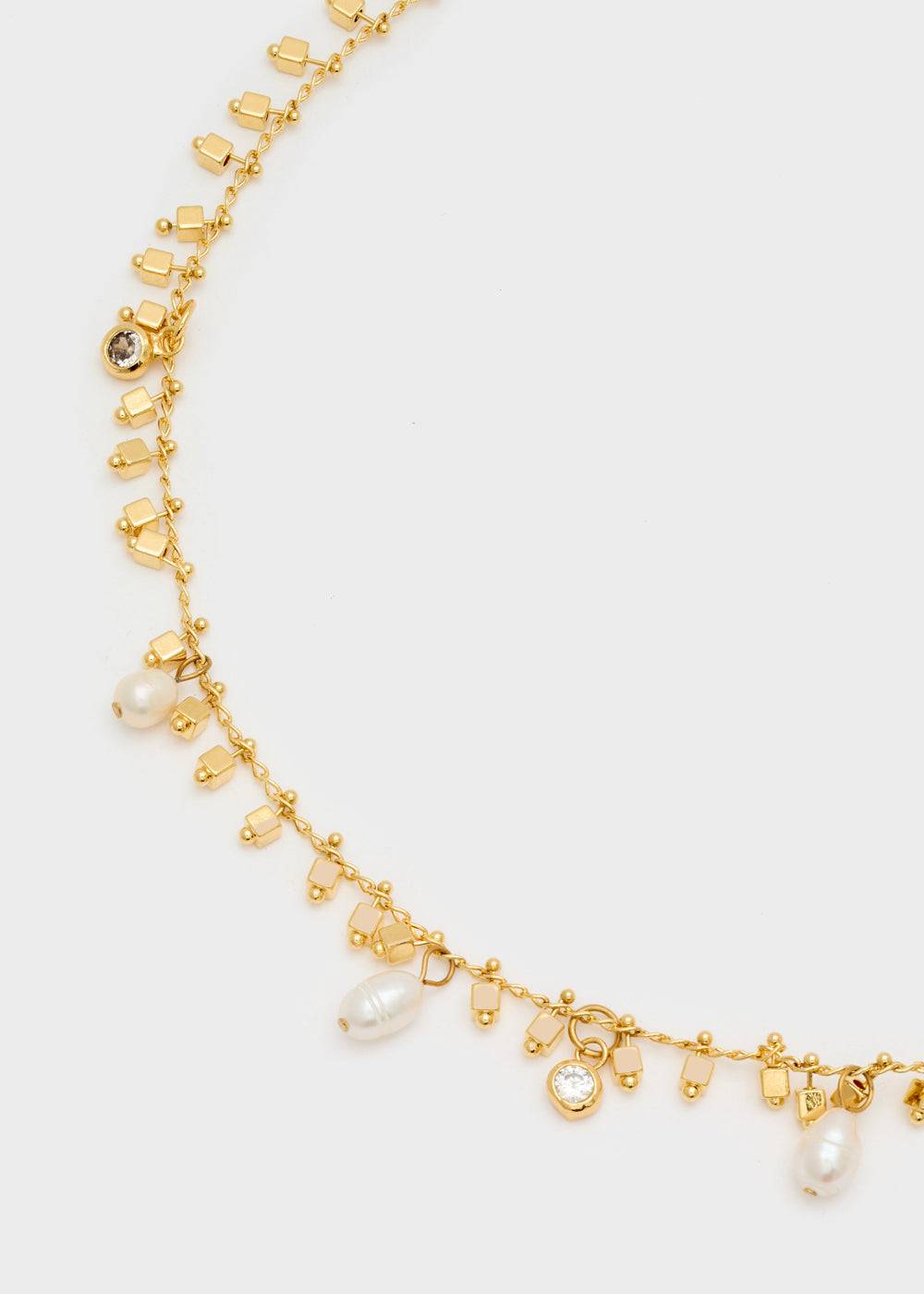 Nalí GOLD NECKLACE W/ ZIRCONS AND PEARLS Affare Del Giorno