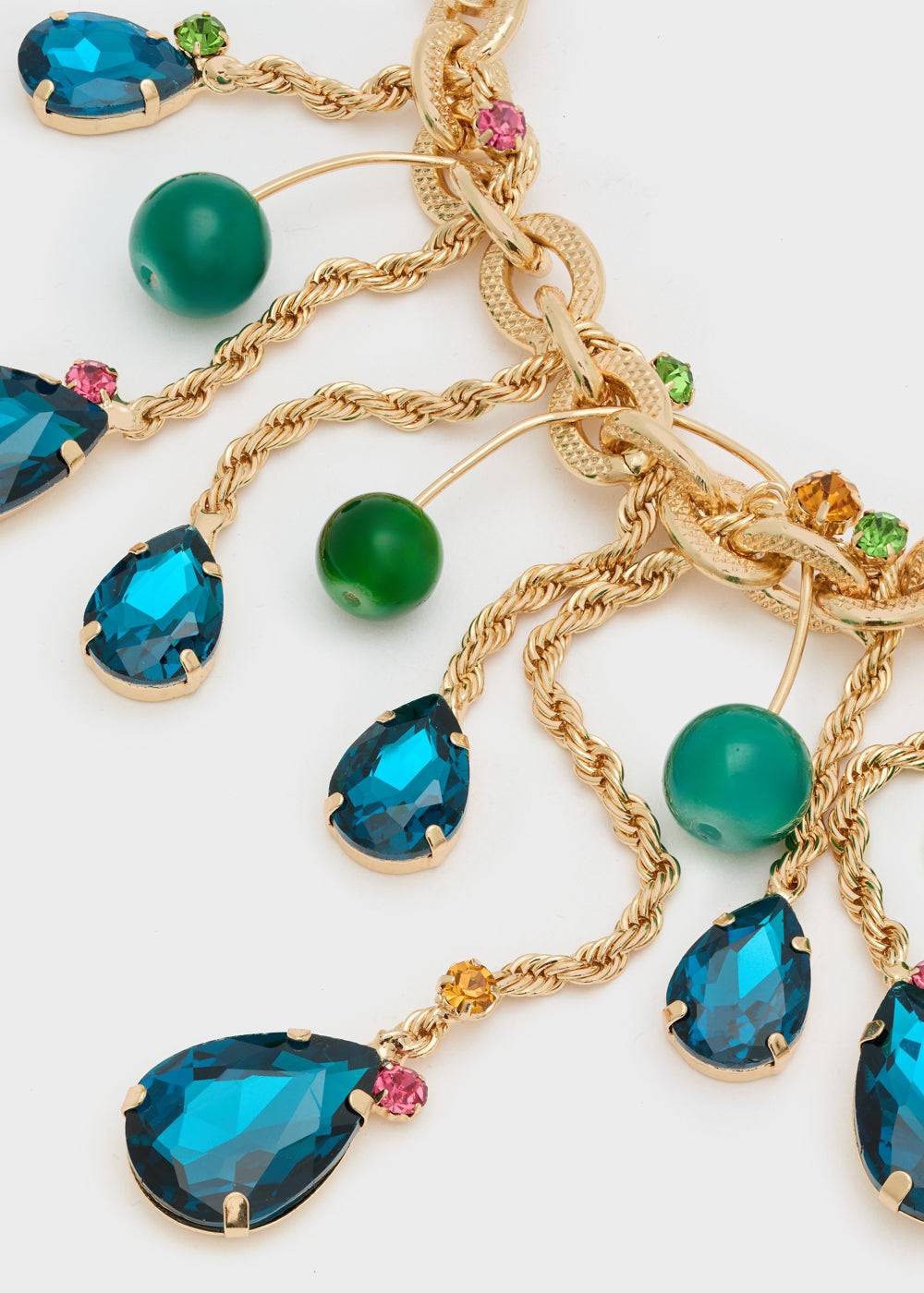 Nalí CHAIN NECKLACE W/ BLUE STONE PENDANTS Prezzo Ridotto
