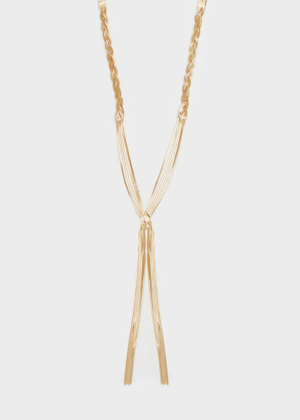 Nalí LONG BRAIDED NECKLACE IN GOLD Novità