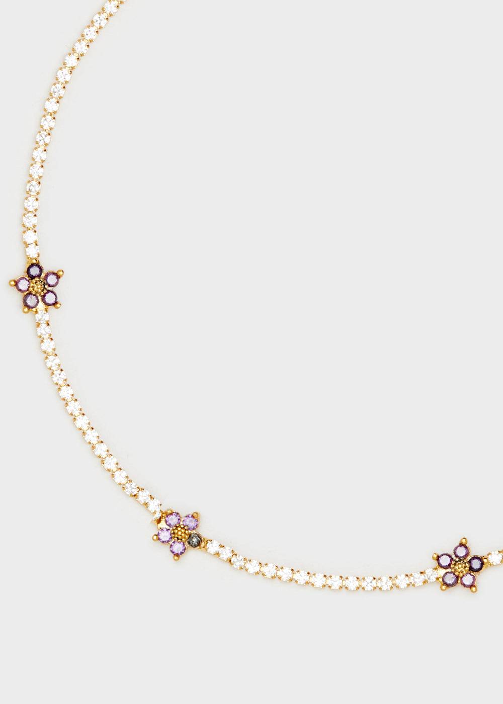 Nalí NECKLACE W/ LILAC ZIRCON FLOWERS Online