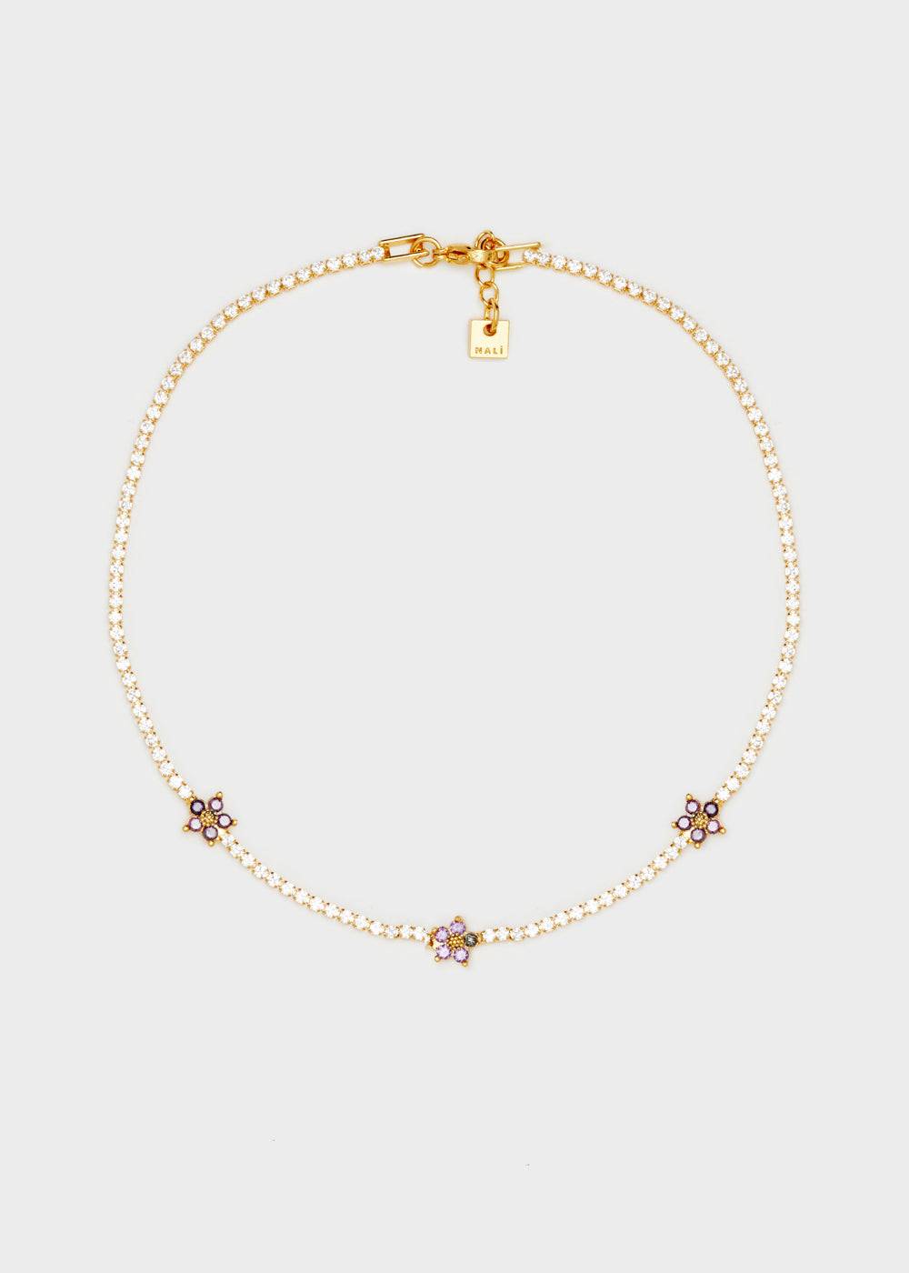 Nalí NECKLACE W/ LILAC ZIRCON FLOWERS Online