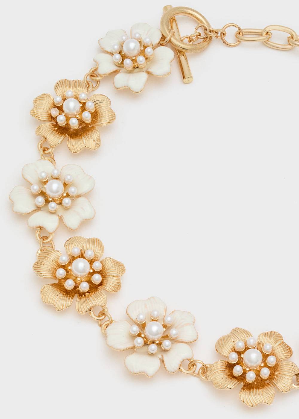 Nalí NECKLACE W/ ENAMEL FLOWERS AND PEARLS In Saldo