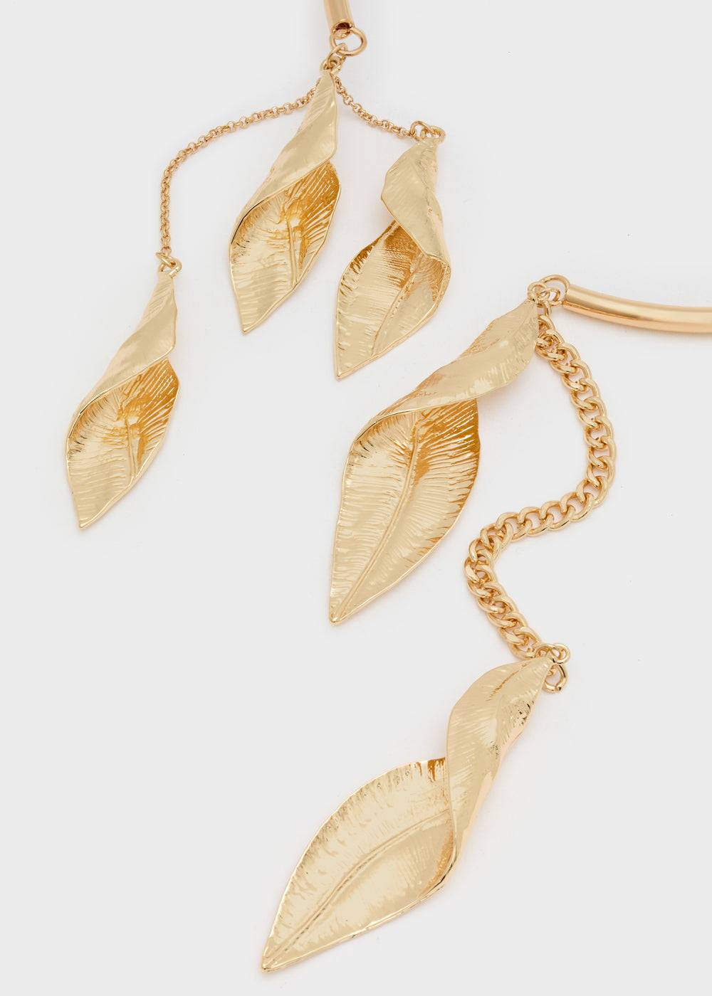 Nalí RIGID NECKLACE W/ GOLD LEAF PENDANT Nuova