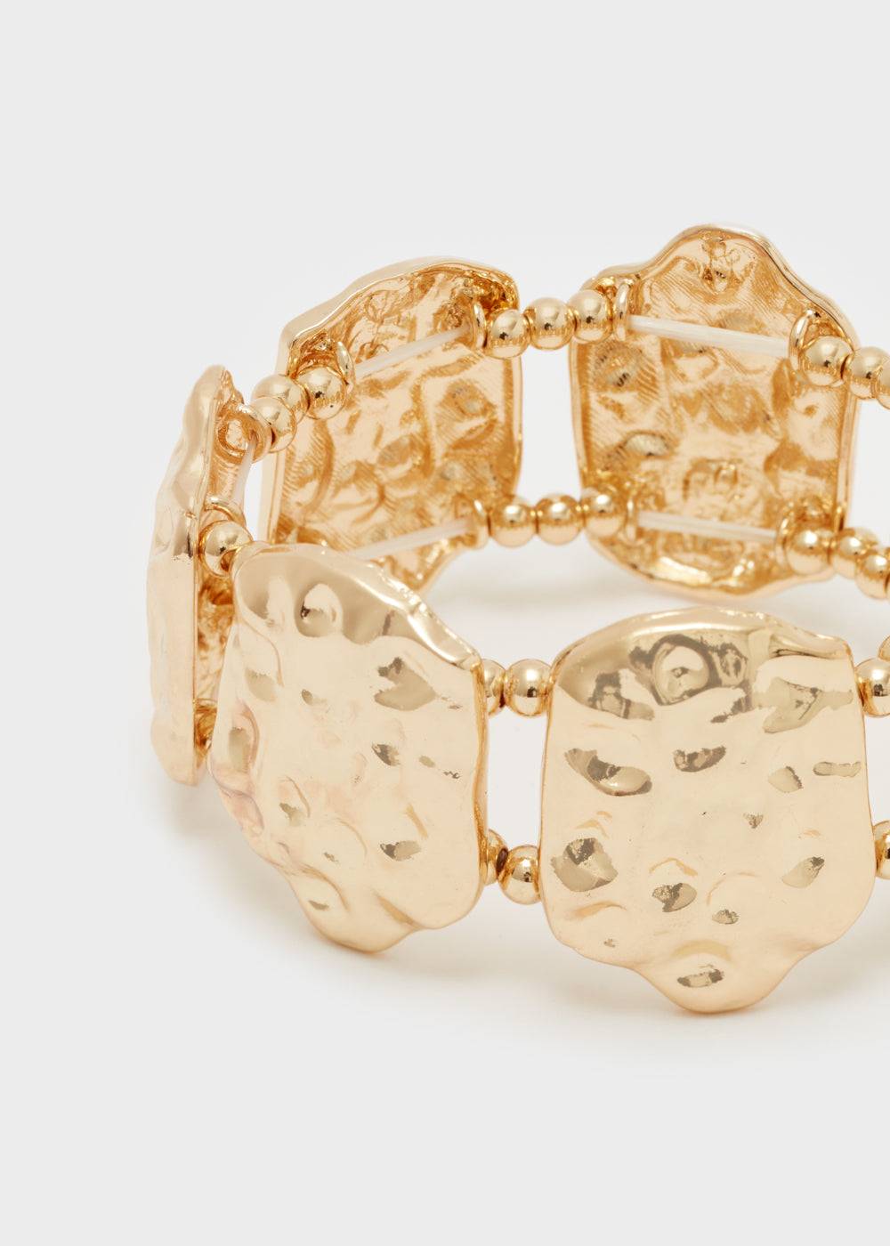Nalí BRACELET W/ HAMMERED SURFACE IN GOLD Sconto di tempo limitato