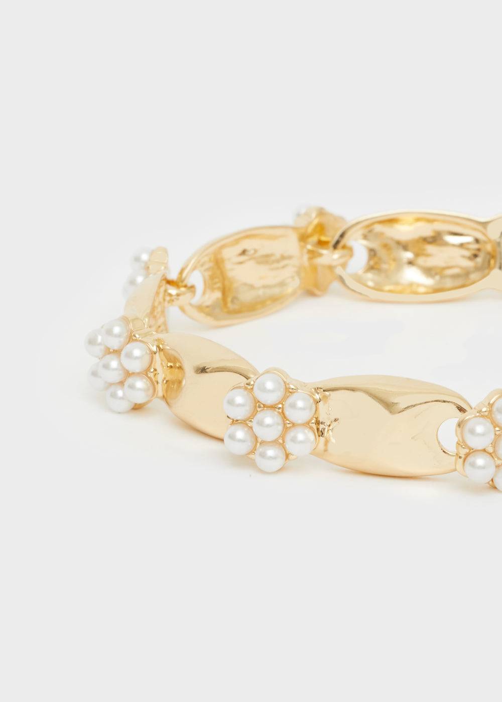 Nalí GOLD BRACELET W/ WHITE PEARLS Prezzo di fabbrica