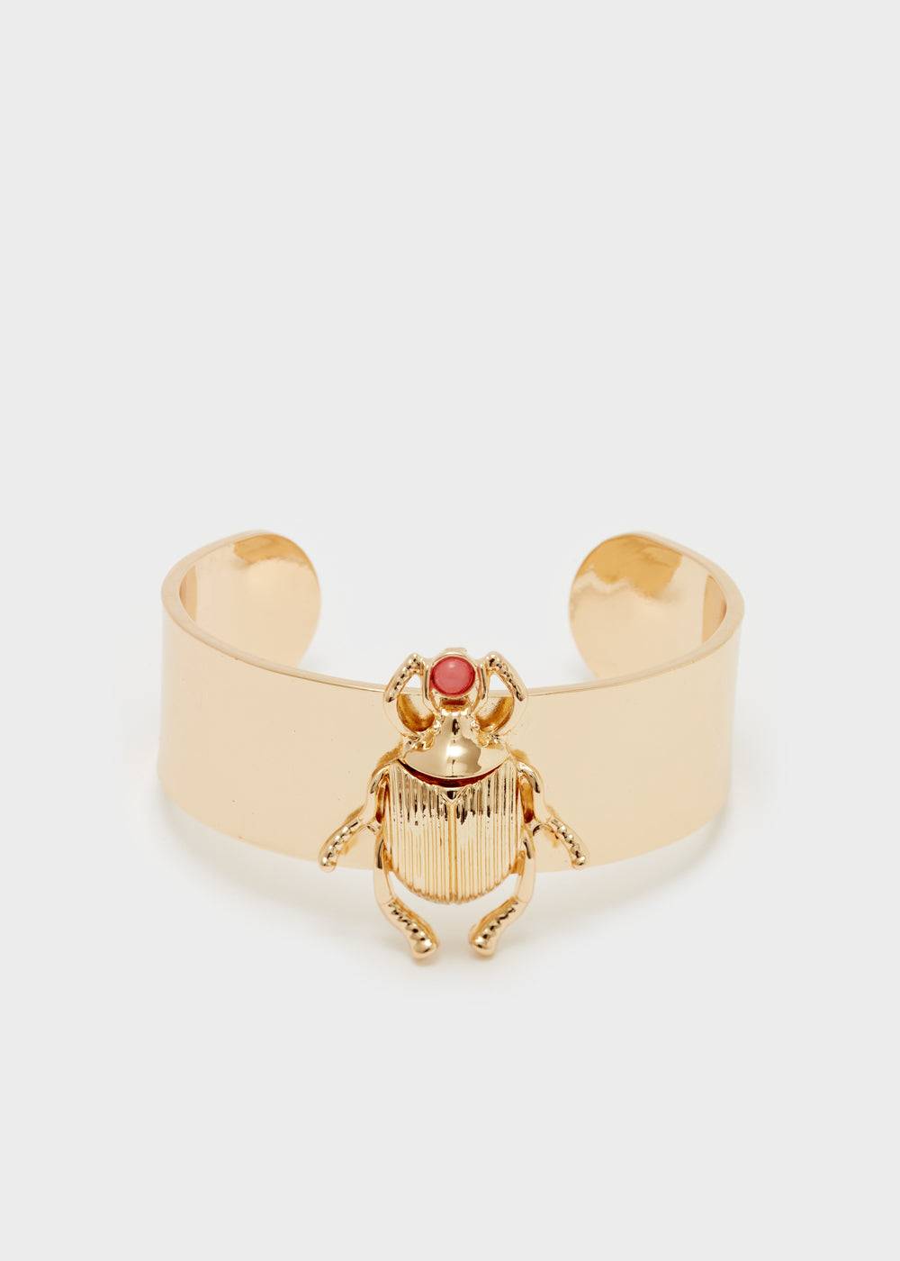 Nalí BEETLE BANGLE BRACELET IN GOLD Grande vendita