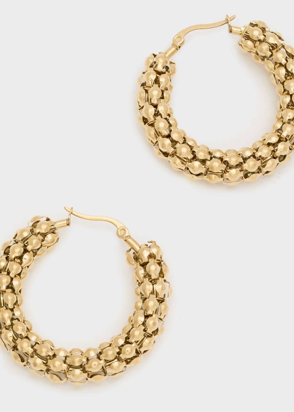 Nalí 14KT GOLD PLAT. S.STEEL HOOP EARRINGS Offerta Anniversario