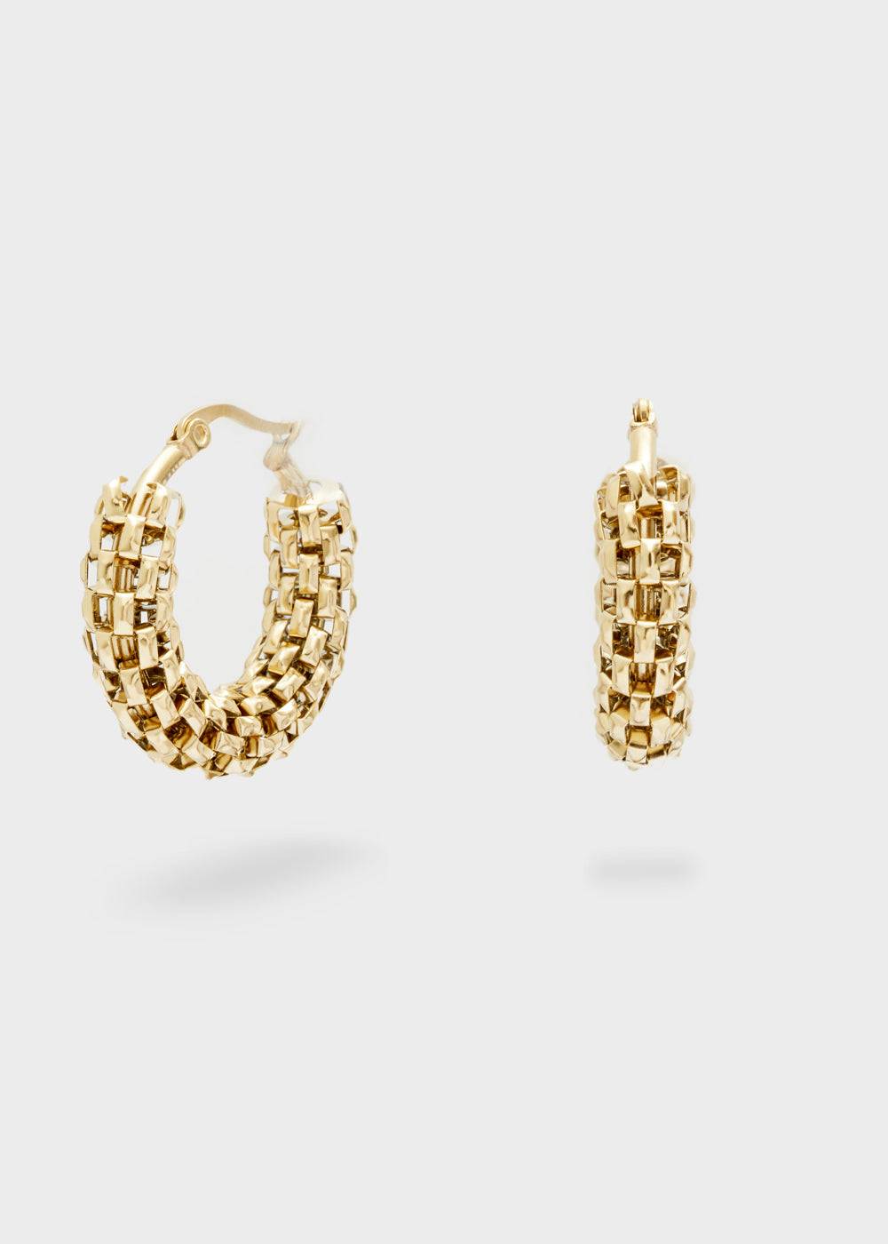 Nalí 14KT GOLD PLA. S.STEEL REFINED HOOP EARRINGS Vendita calda