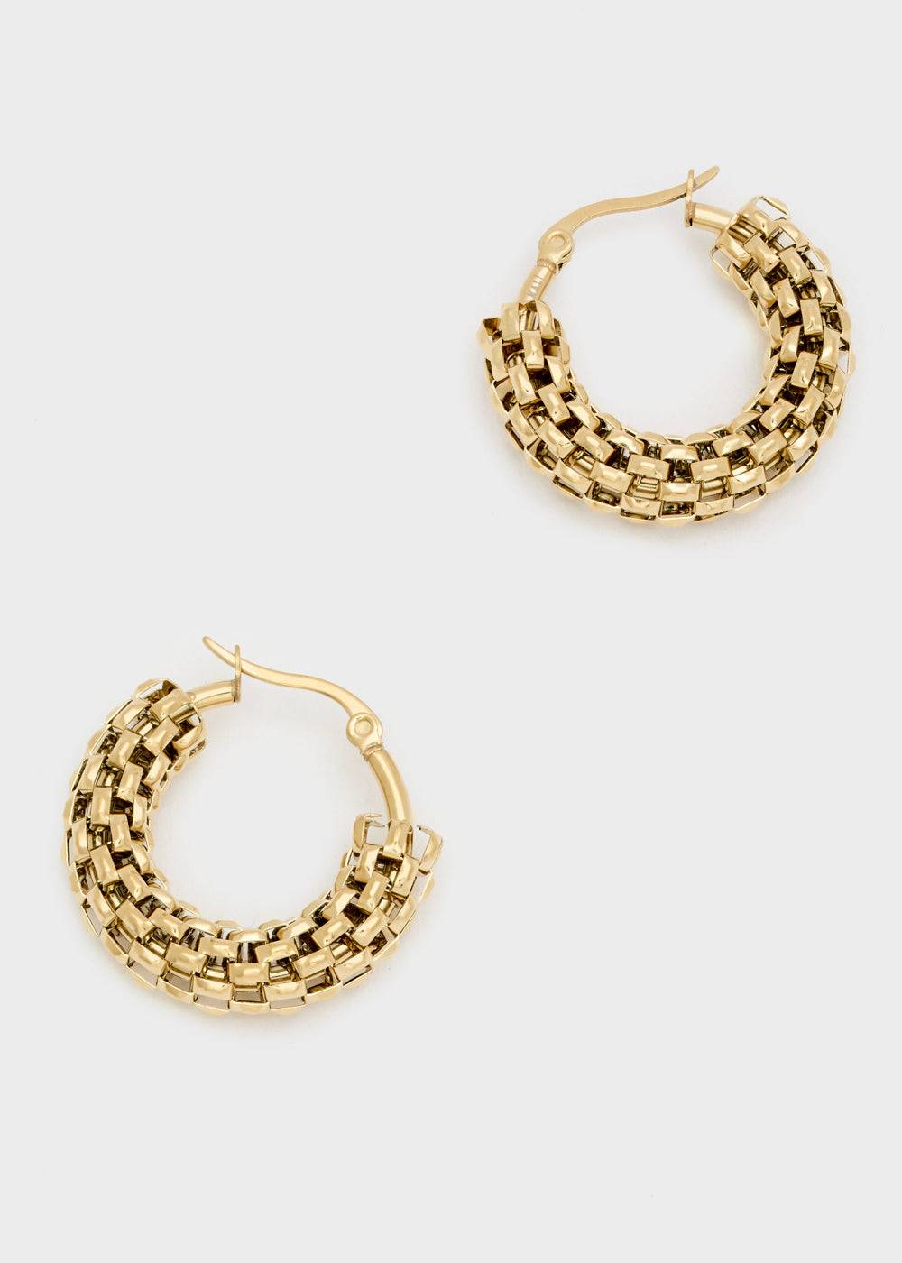 Nalí 14KT GOLD PLA. S.STEEL REFINED HOOP EARRINGS Vendita calda