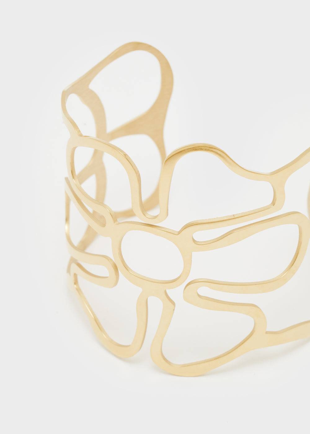 Nalí 14KT GOLD PLA. S. STEEL FLOWER BRACELET Latest fashion