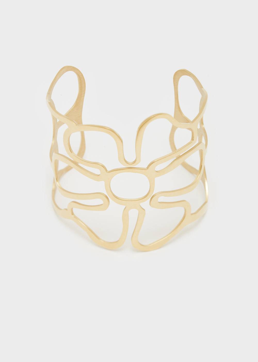 Nalí 14KT GOLD PLA. S. STEEL FLOWER BRACELET Latest fashion