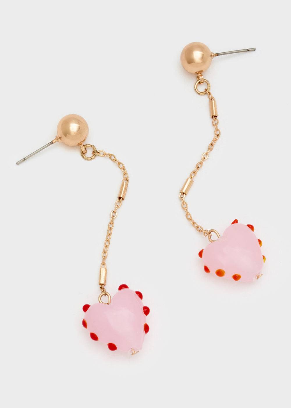 Nalí GOLD EARRINGS W/ PINK PENDANT Offerta temporanea
