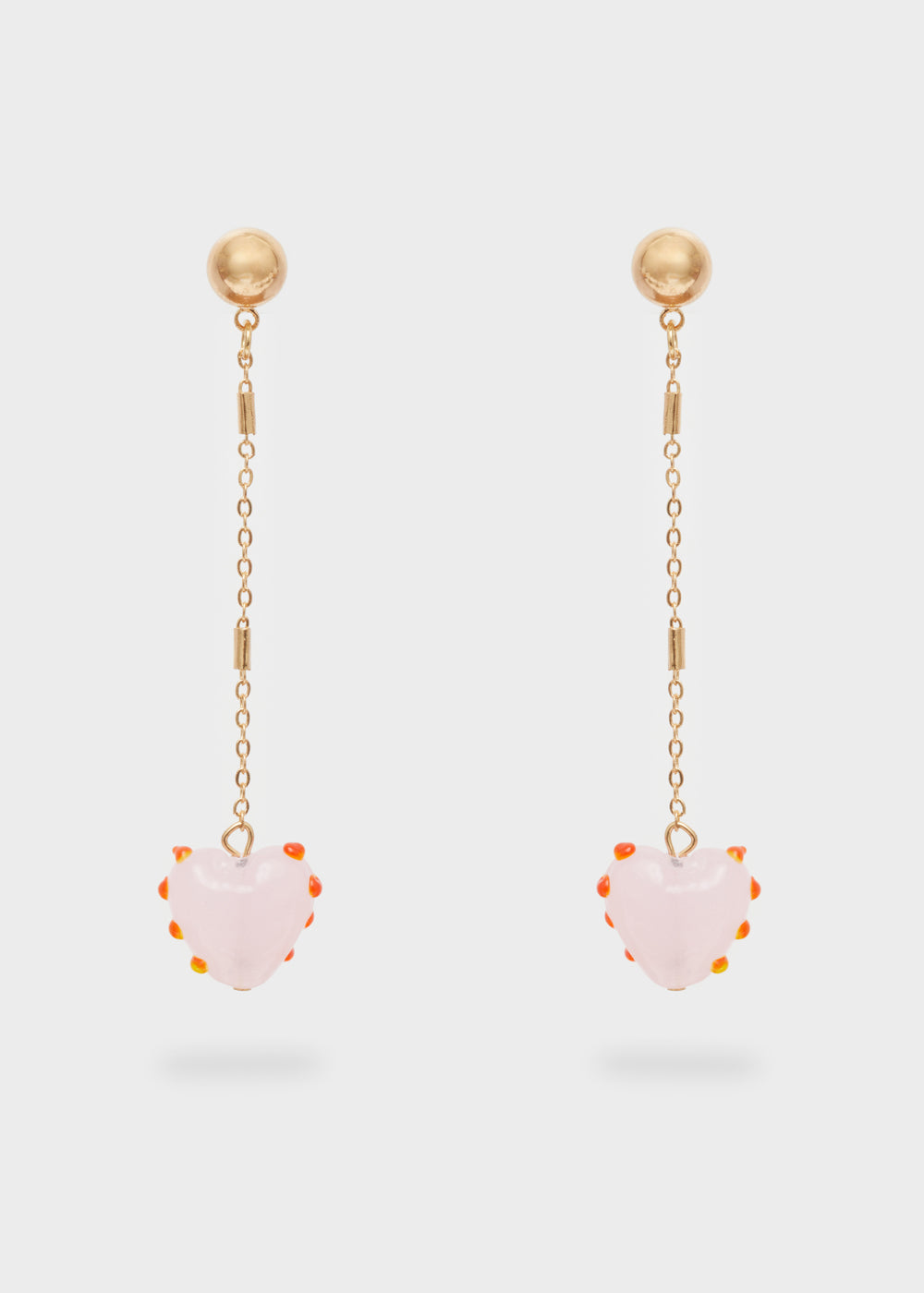 Nalí GOLD EARRINGS W/ PINK PENDANT Offerta temporanea