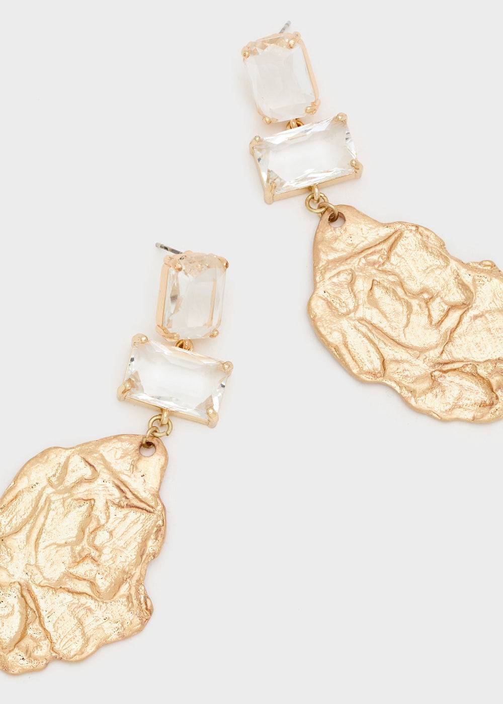 Nalí REFINED EARRINGS IN GOLD W/ CLEAR STONES Offerte esclusive