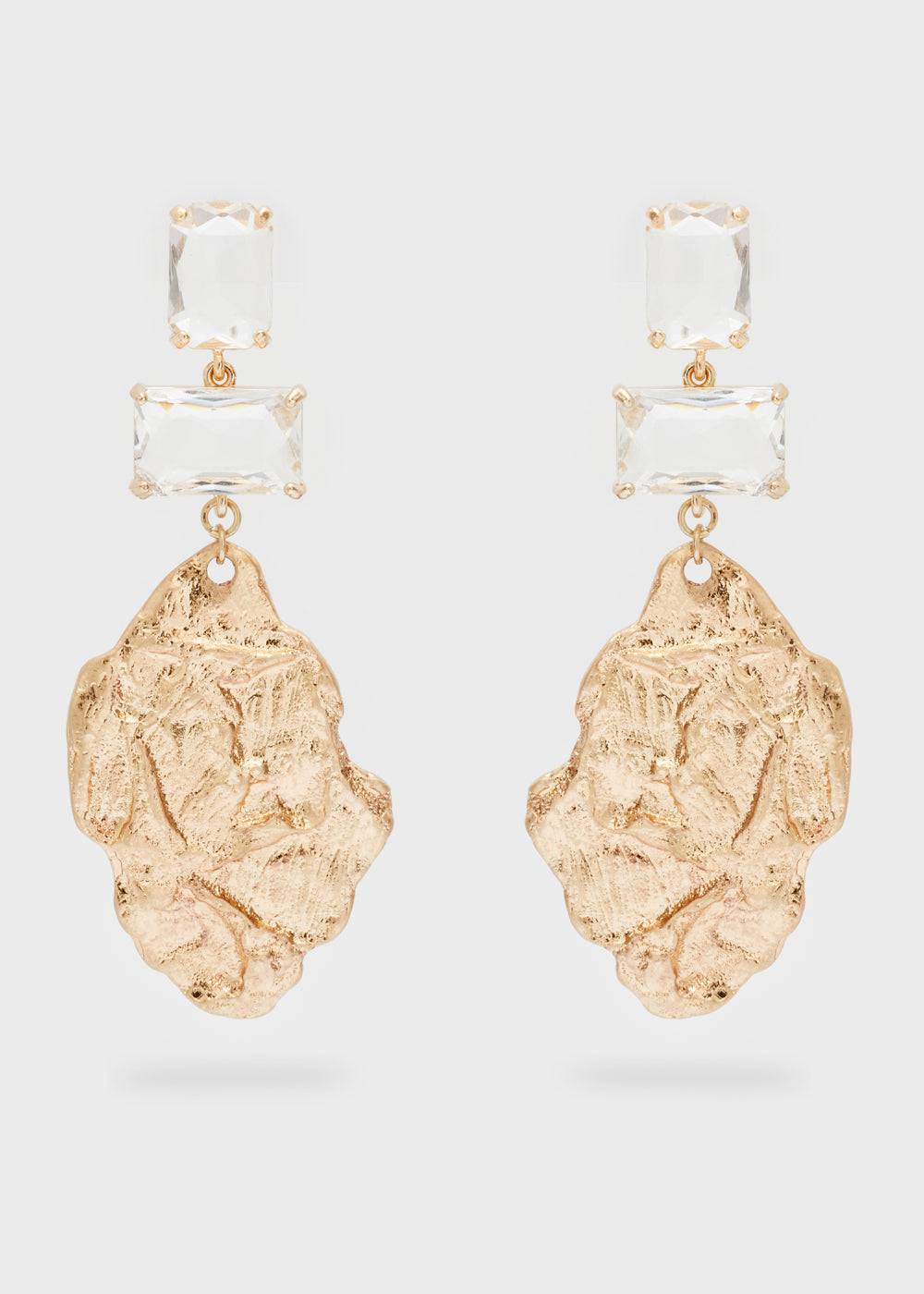 Nalí REFINED EARRINGS IN GOLD W/ CLEAR STONES Offerte esclusive
