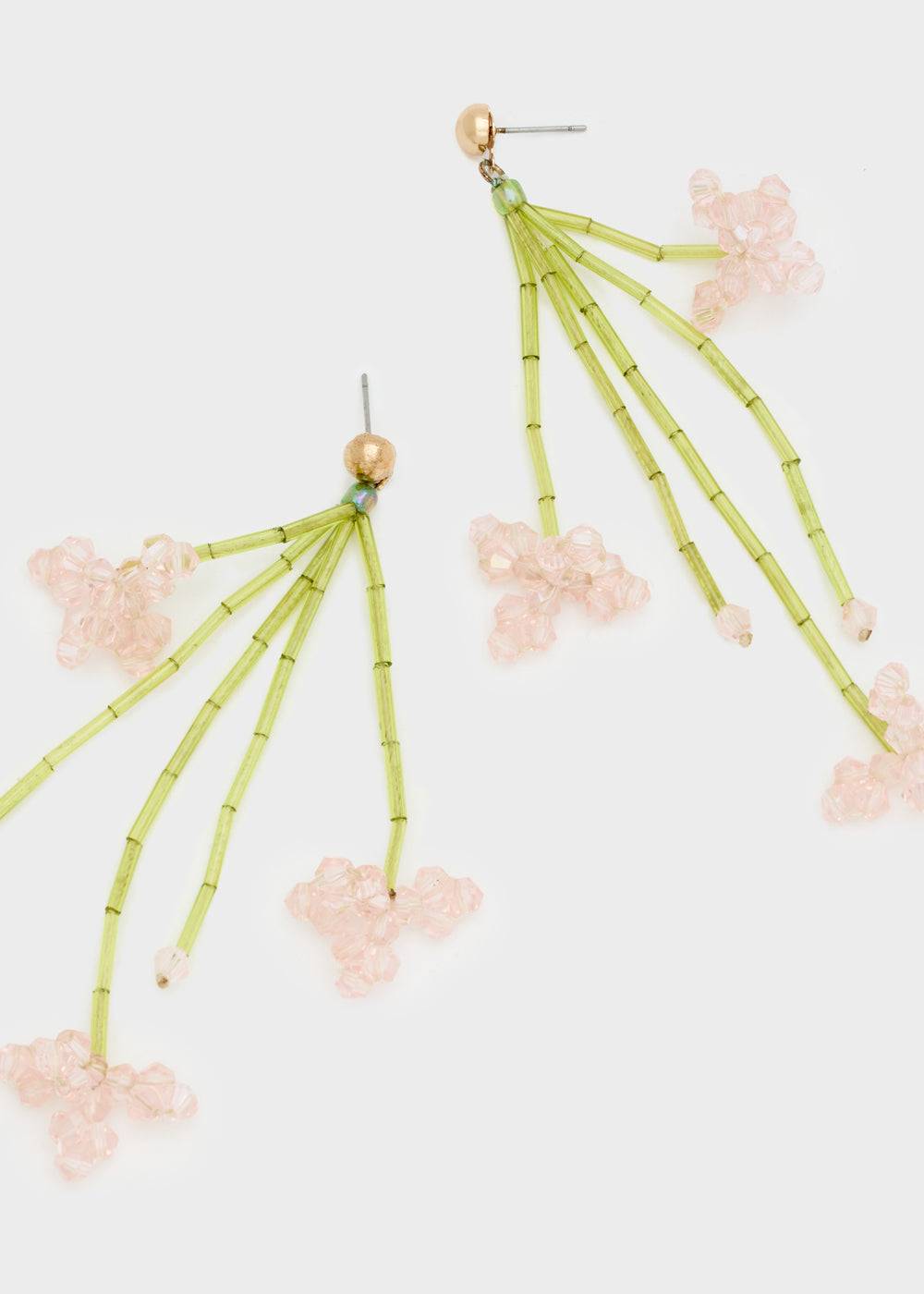 Nalí PENDANT EARRINGS W/ PINK PEARL FLOWERS Lightning offer