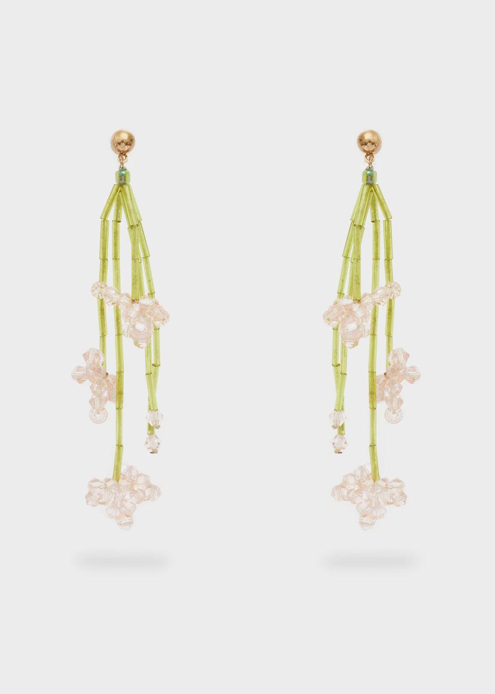 Nalí PENDANT EARRINGS W/ PINK PEARL FLOWERS Lightning offer