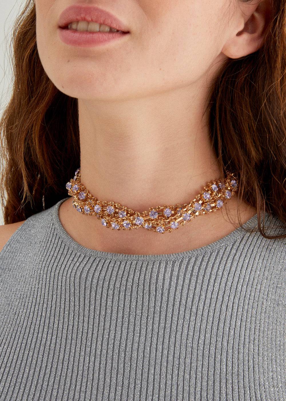 Nalí LIZA BRAIDED NECKLACE W/ STONES + COLORS Offerte giornaliere