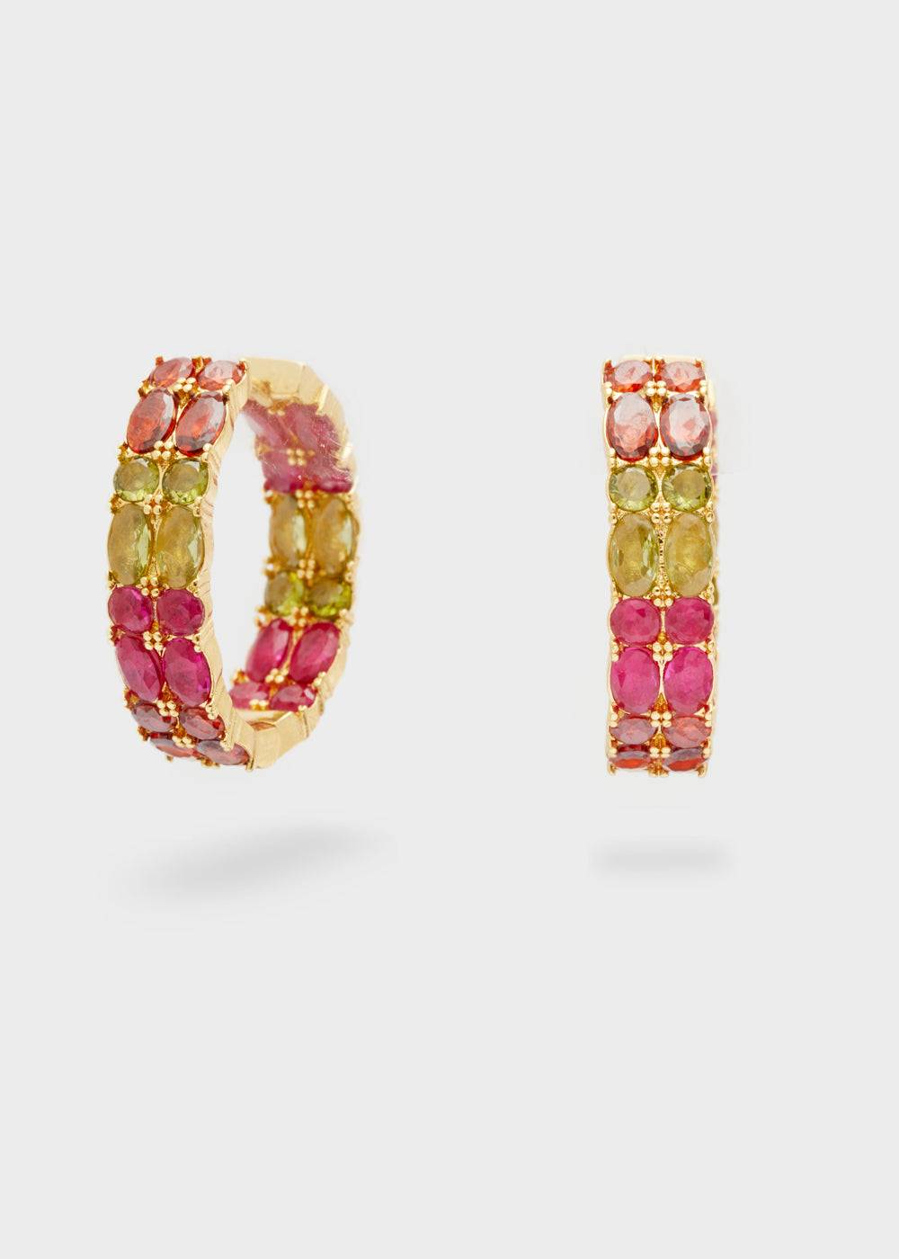 Nalí LEXY GOLD HOOP EARRINGS W/ STONES + COLORS Enormi risparmi