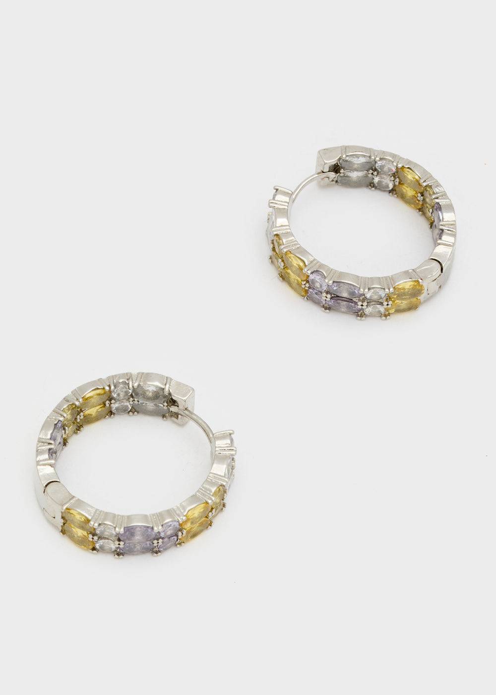 Nalí LEXY GOLD HOOP EARRINGS W/ STONES + COLORS Enormi risparmi