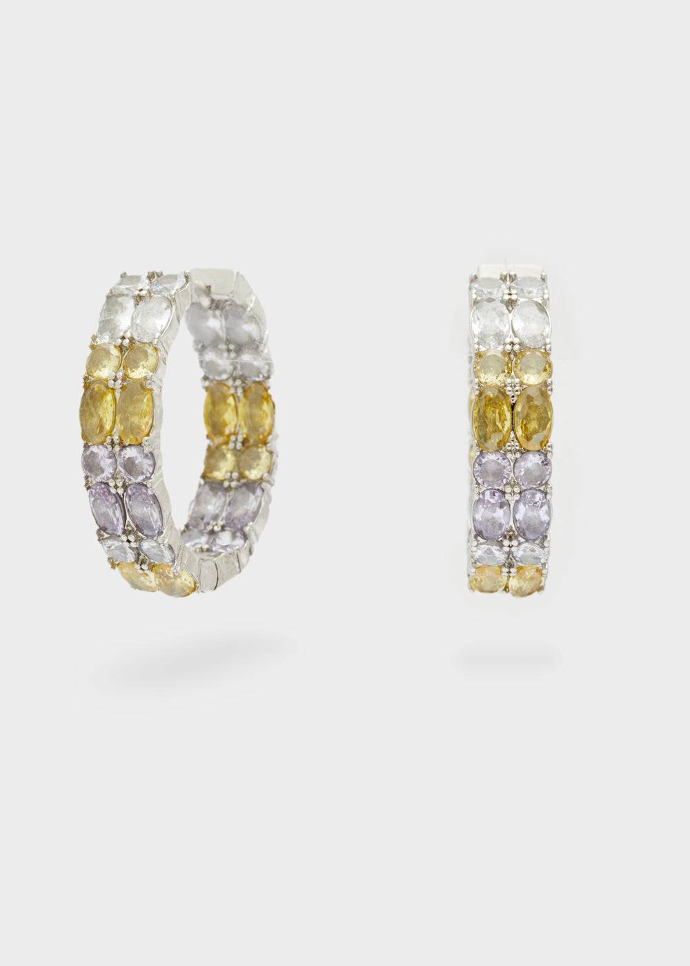 Nalí LEXY GOLD HOOP EARRINGS W/ STONES + COLORS Enormi risparmi