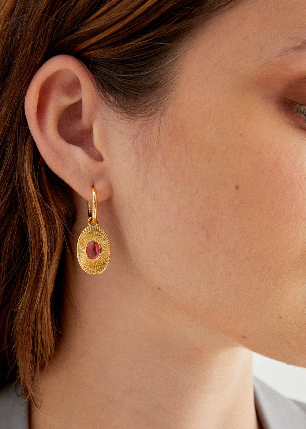 Nalí ZOLA OVAL EARRINGS W/STONE + COLORS Sconti VIP