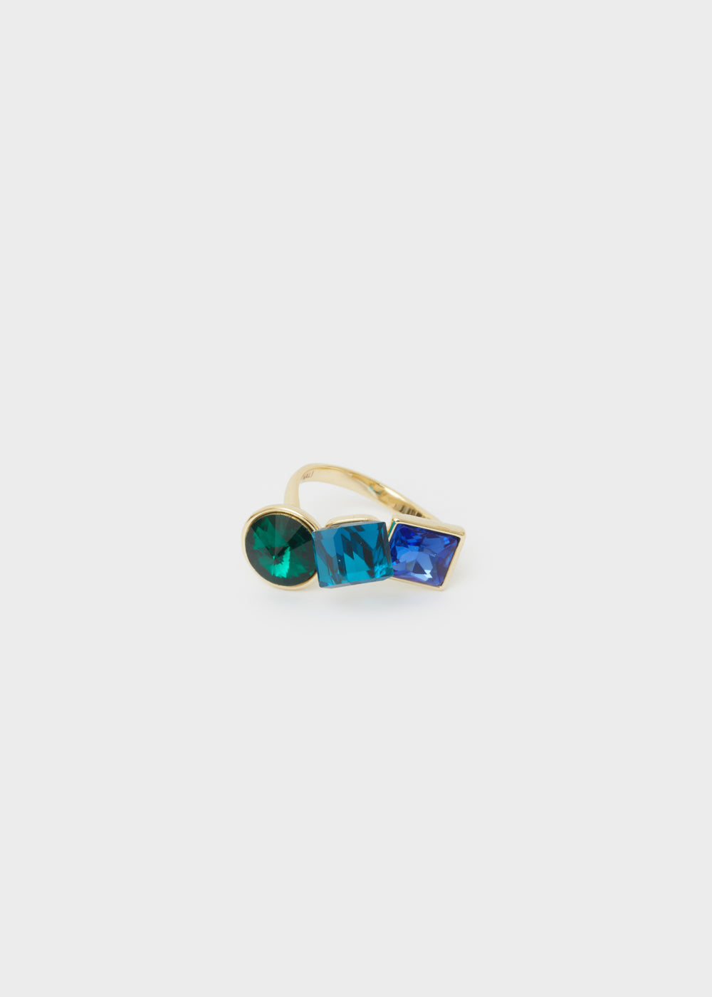 Nalí RING W/ BLUE STONES 14KT GOLD PLAT Super Saving Price