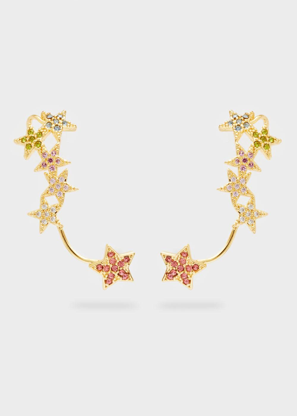 Nalí GOLD EARRINGS W/ STARS AND MULTI STONES Offerta settimanale