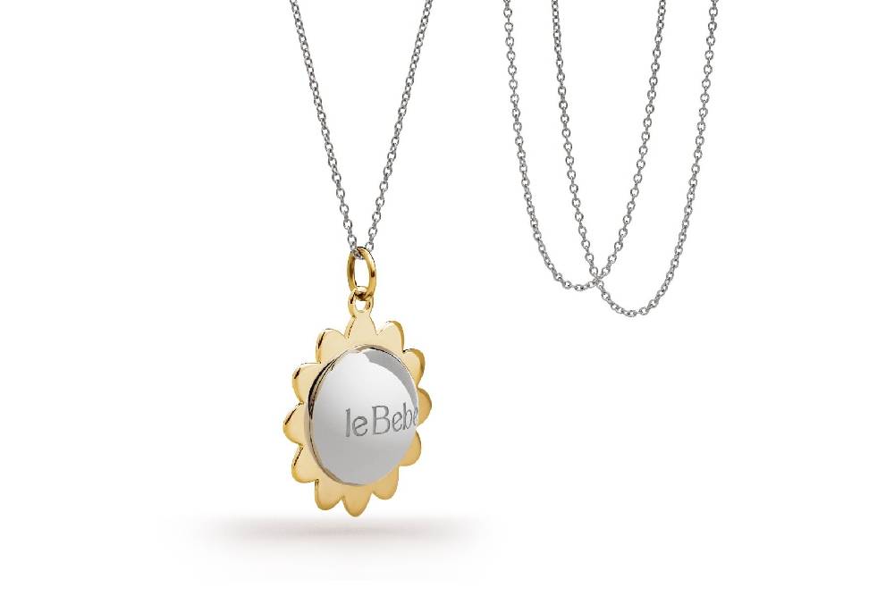 Le Bebé Ciondolo Suonamore in argento con petali placcati oro giallo In Linea