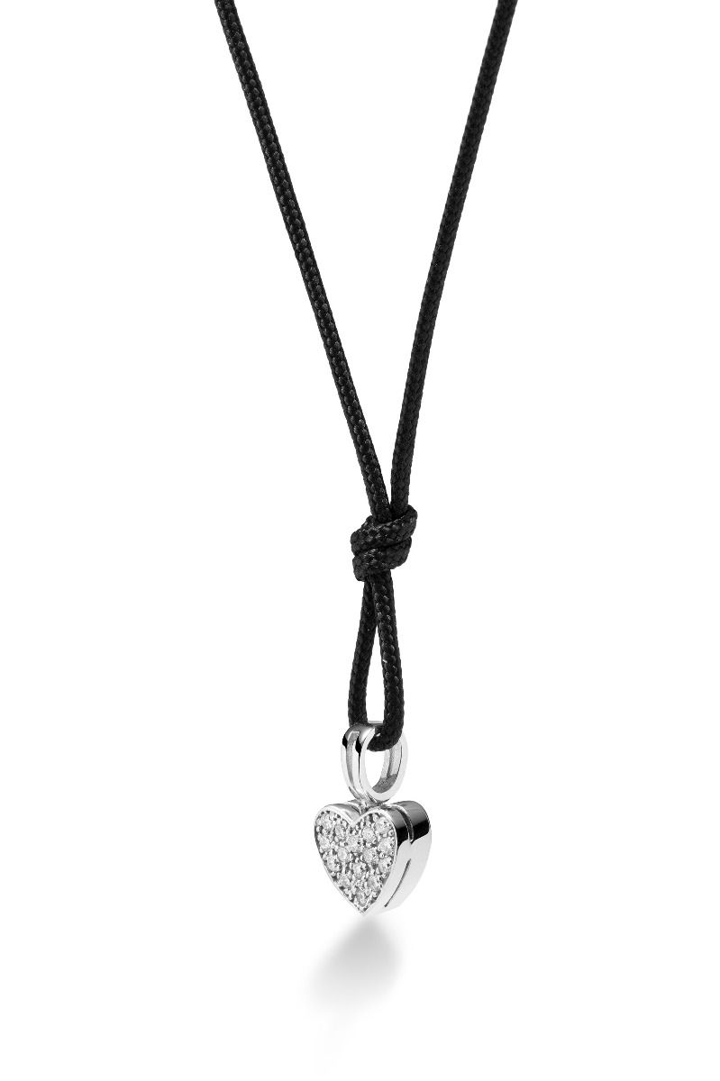 Le Bebé Ciondolo I Preziosi con cuore in oro bianco e diamanti Officina