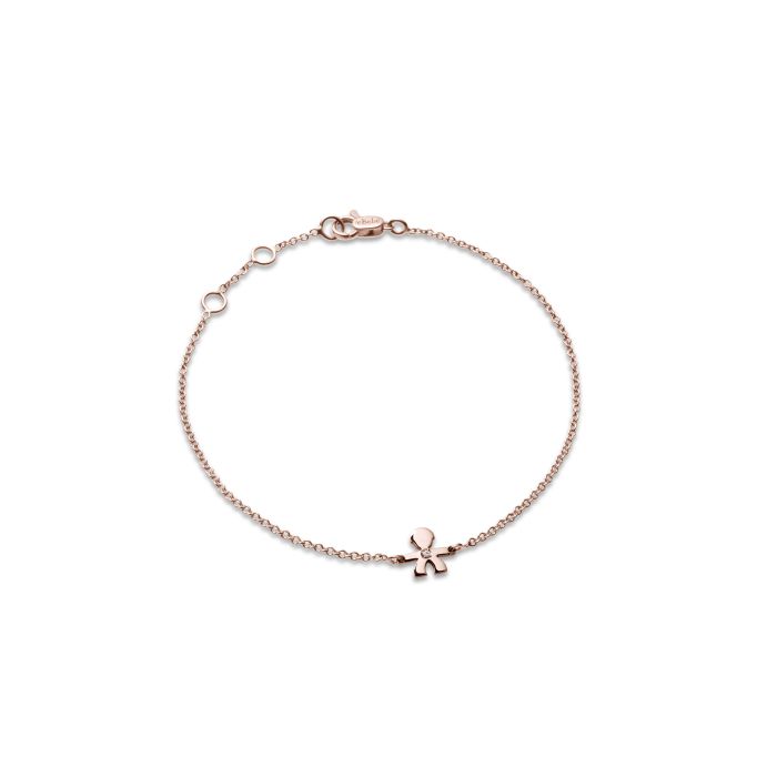 Le Bebé Bracciale I Preziosi con sagoma bimbo in oro rosa e diamante